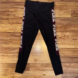 PINK Victoria's Secret Black and Maroon Women's Leggings
